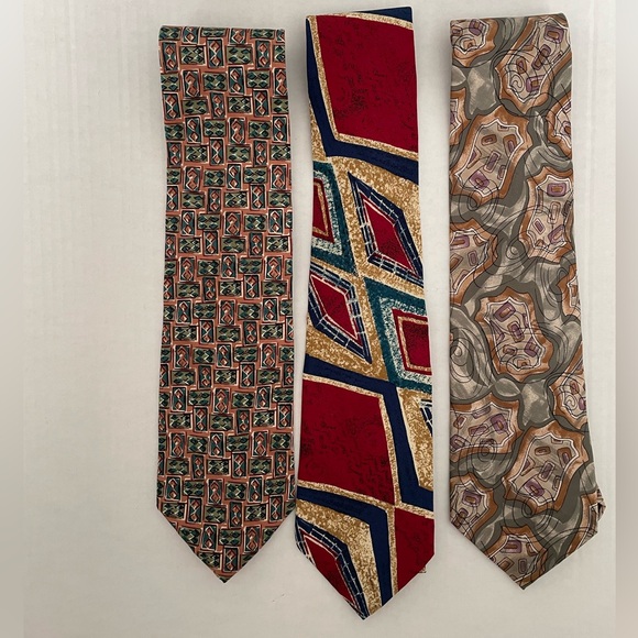 Dior Other - Christian Dior Monsieur Silk Ties Bundle- Multicolor Geometric Designs
